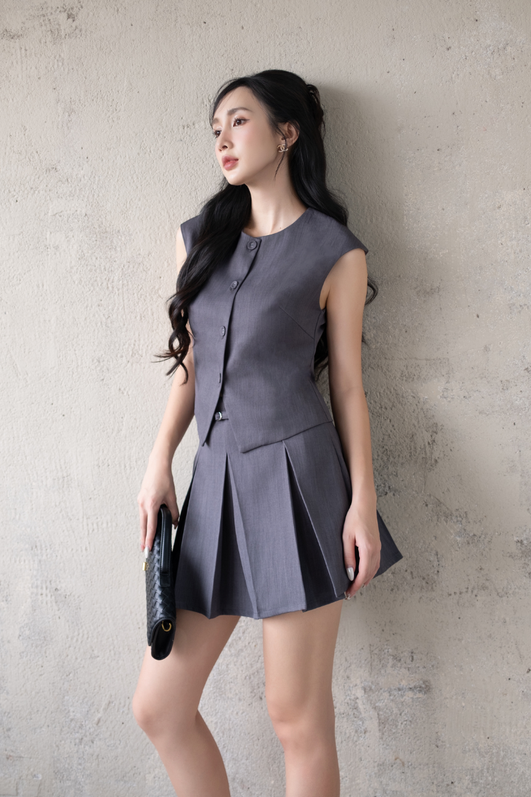 Alternative view of Chân váy ngắn xếp ly lót quần kèm belt vải Sower công sở trẻ trung Suno pleated A-line skirt - CV02