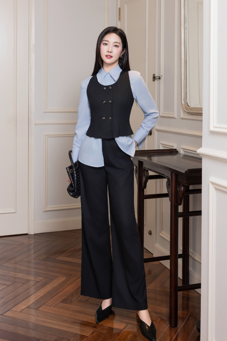 Quần ống rộng nữ linen cạp cao suông dài đứng form Sower phong cách Hàn Quốc- Q02