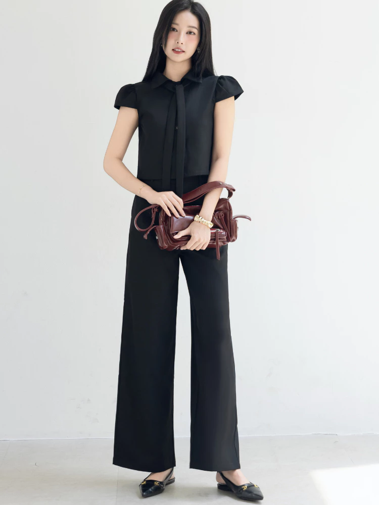 Quần tây nữ lưng cao ống suông rộng công sở trẻ trung Dany relaxed fit pants -Q01