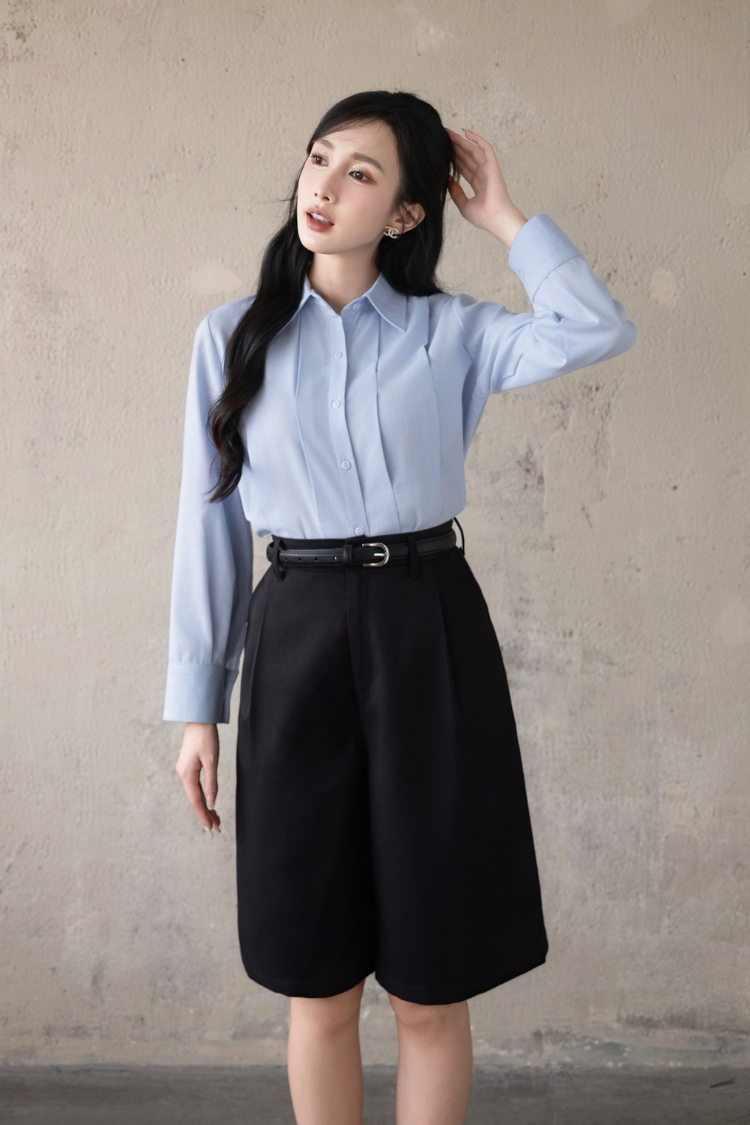 Quần lửng nữ Sower ống rộng ly trước 2 lớp mềm mại dễ phối đồ - QS02